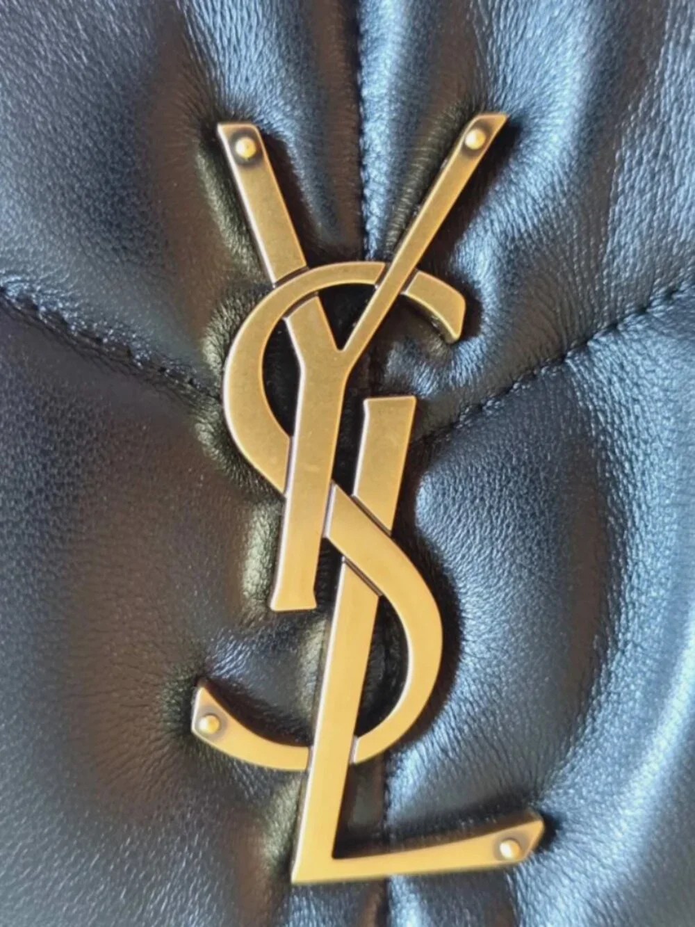 YSL Loulou Puffer Black Leather Shoulder Bag Quilted Chain Crossbody